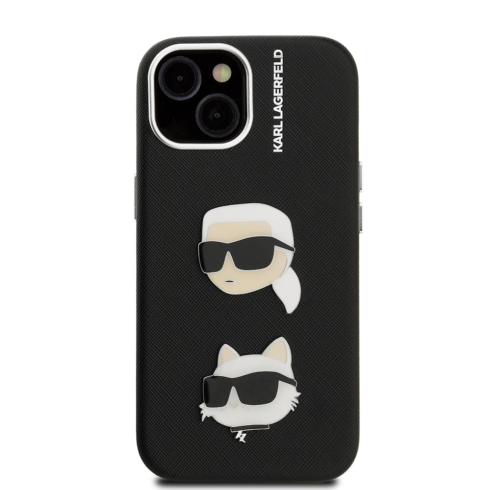 Apple iPhone 14 Kılıf Karl Lagerfeld Orjinal Lisanslı K&C Heads Pin Kapak