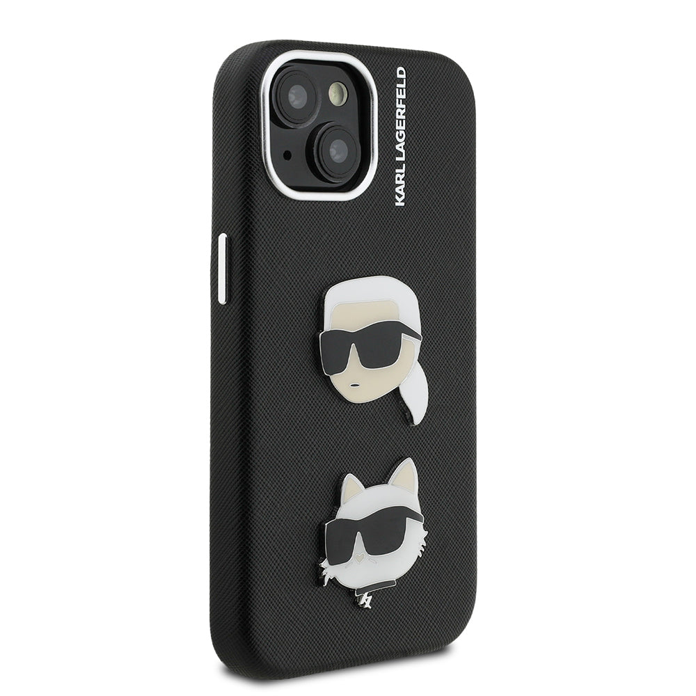 Apple iPhone 14 Kılıf Karl Lagerfeld Orjinal Lisanslı K&C Heads Pin Kapak
