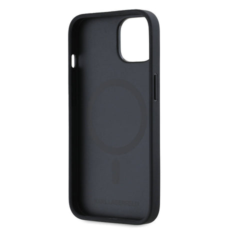 Apple iPhone 14 Kılıf Karl Lagerfeld Orjinal Lisanslı M-safe Şarj Özellikli KL Yazılı Hot Stamp Kapak