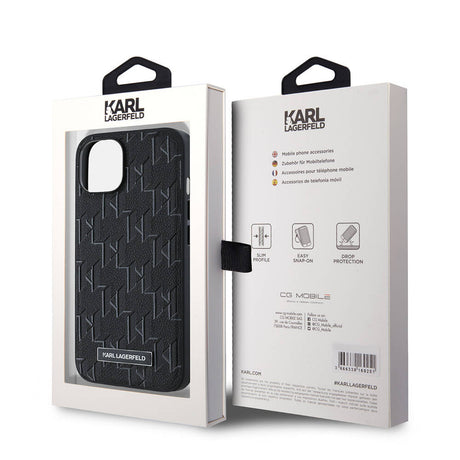 Apple iPhone 14 Kılıf Karl Lagerfeld Orjinal Lisanslı M-safe Şarj Özellikli KL Yazılı Hot Stamp Kapak
