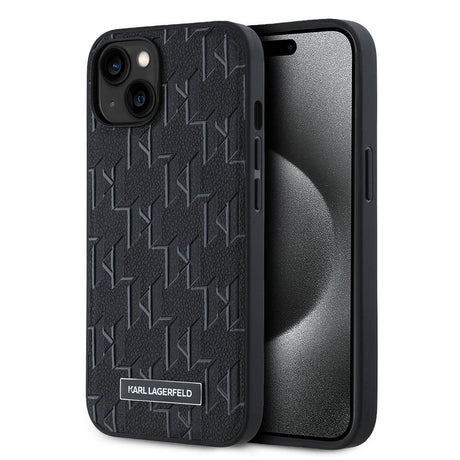 Apple iPhone 14 Kılıf Karl Lagerfeld Orjinal Lisanslı M-safe Şarj Özellikli KL Yazılı Hot Stamp Kapak