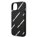 Apple iPhone 14 Kılıf Karl Lagerfeld PU Suni Deri Logolu Dizayn Kapak