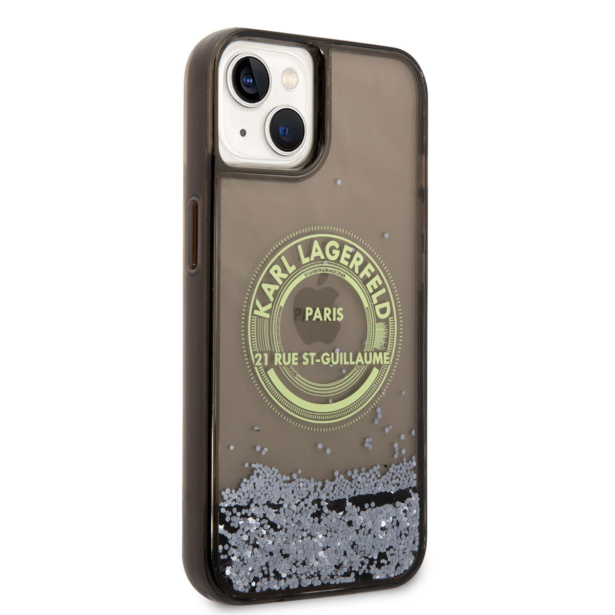 Apple iPhone 14 Kılıf Karl Lagerfeld Sıvılı Simli RSG Dizayn Kapak