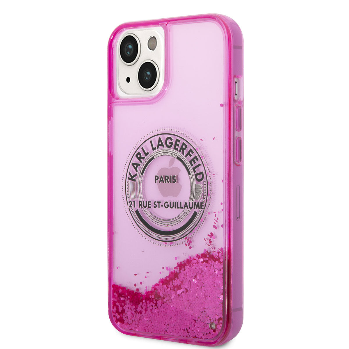 Apple iPhone 14 Kılıf Karl Lagerfeld Sıvılı Simli RSG Dizayn Kapak