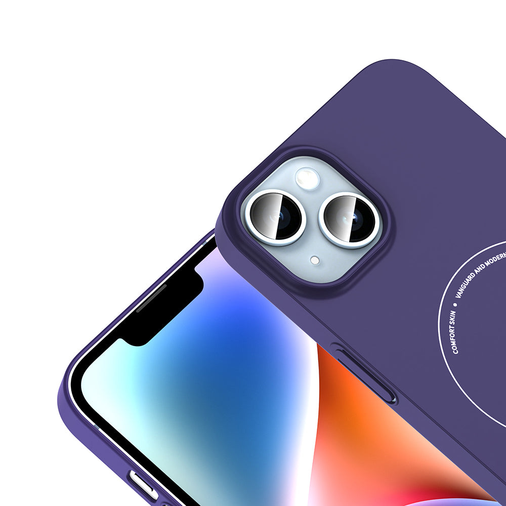 Apple iPhone 14 Kılıf M-Safe Şarj Özellikli Kamera Korumalı Zore Elio Sert PC Kapak