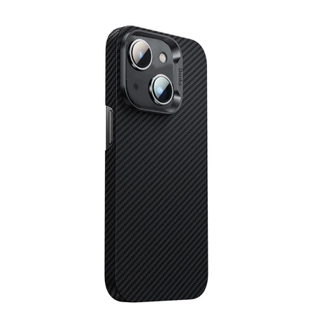 Apple iPhone 14 Kılıf M-safe Özellikli Karbon Fiber Benks 600D Essential Kevlar Kapak
