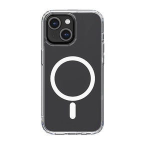Apple iPhone 14 Kılıf M-safe Şarj Özellikli Airbagli Şeffaf PC Arka Yüzey Recci Magnetik Suction Serisi Kapak