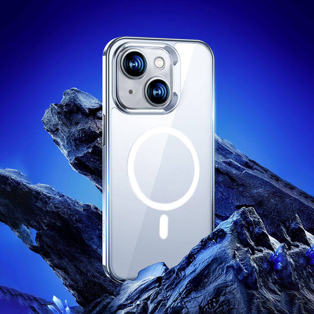 Apple iPhone 14 Kılıf M-safe Şarj Özellikli Cam Yüzey Benks Electroplated Kapak