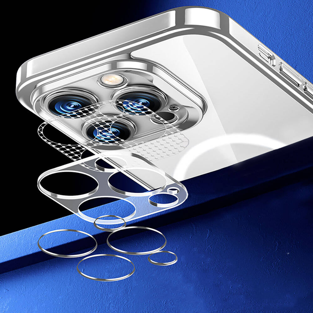 Apple iPhone 14 Kılıf M-safe Şarj Özellikli Cam Yüzey Benks Electroplated Kapak