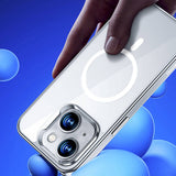 Apple iPhone 14 Kılıf M-safe Şarj Özellikli Cam Yüzey Benks Electroplated Kapak