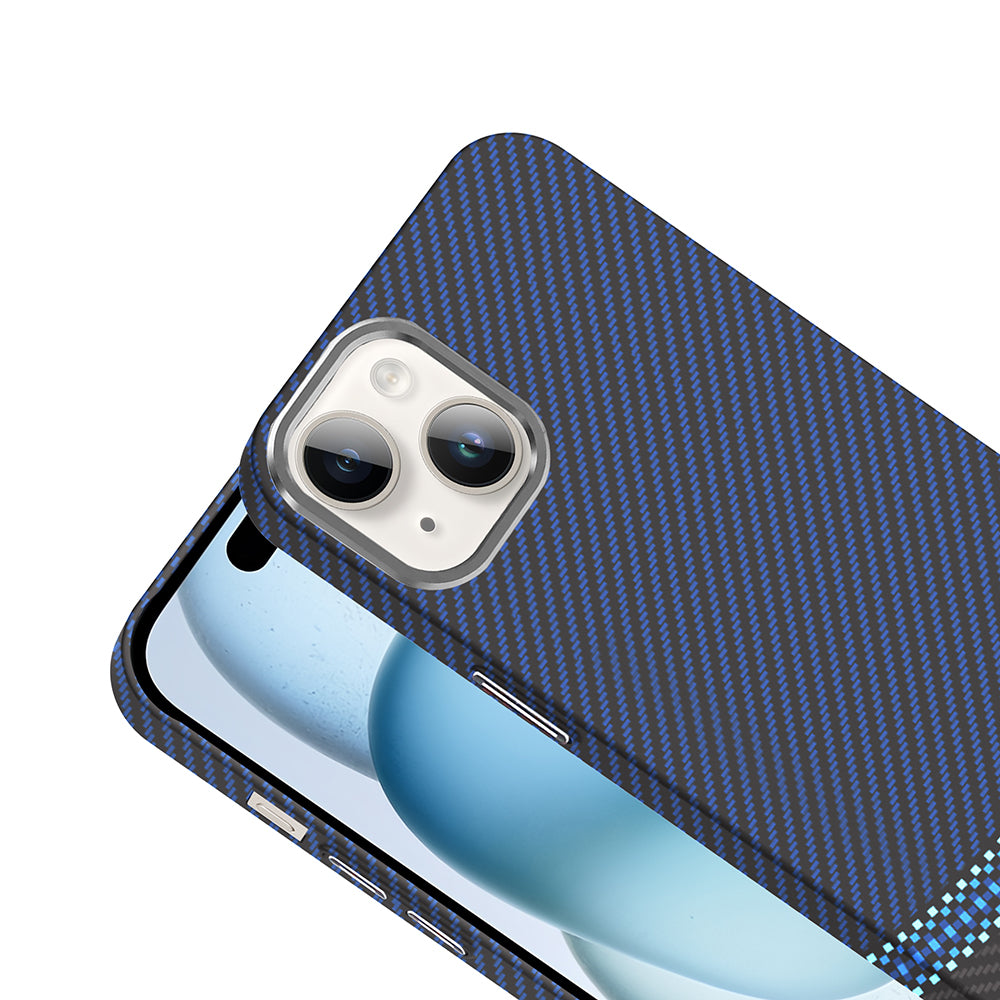 Apple iPhone 14 Kılıf M-safe Şarj Özellikli Karbon Fiber Görünümlü Zore Gros Kapak