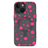 Apple iPhone 14 Kılıf M-safe Şarj Özellikli Polka Dot Desenli Youngkit Spots Serisi Kapak