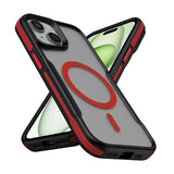 Apple iPhone 14 Kılıf M-safe Şarj Özellikli Renkli Kenar Airbag Şeritli Zore Lamer Kapak