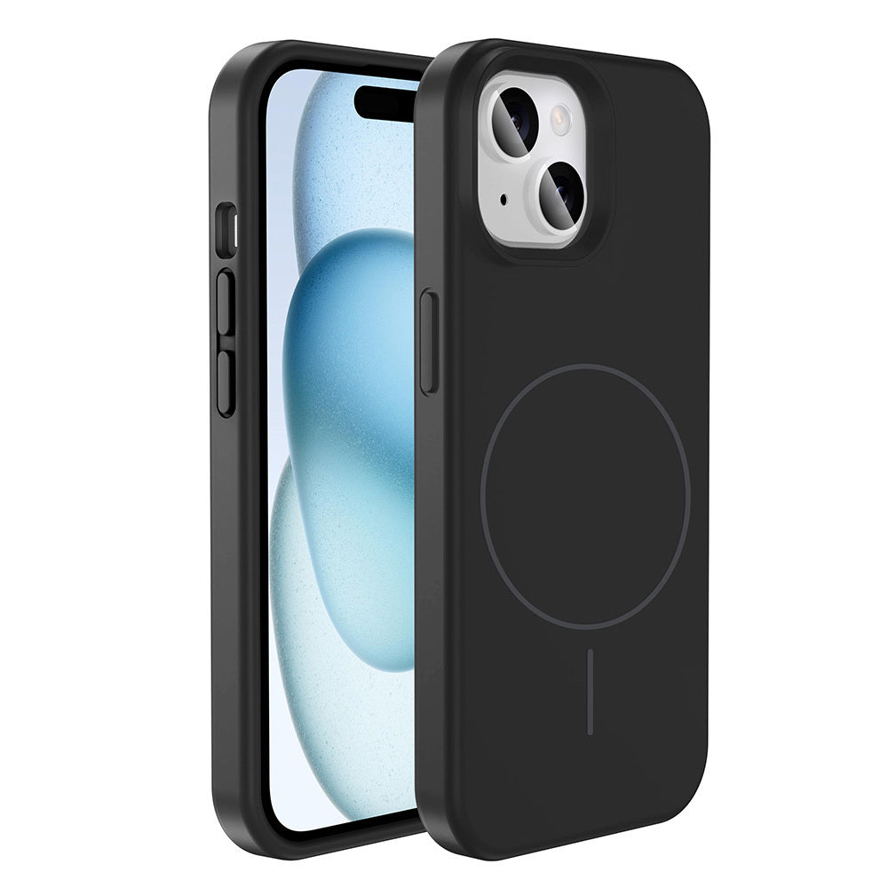 Apple iPhone 14 Kılıf M-safe Şarj Özellikli Sıvı Teknolojili Silinebilir Sert Zore Kivi Kapak