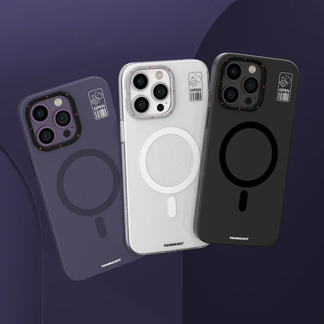 Apple iPhone 14 Kılıf M-safe Şarj Özellikli Standlı YoungKit Hermit Bracket Serisi Kapak
