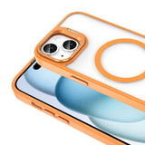 Apple iPhone 14 Kılıf M-safe Şarj Özellikli Standlı Zore M-safe Klon Lensli Kapak