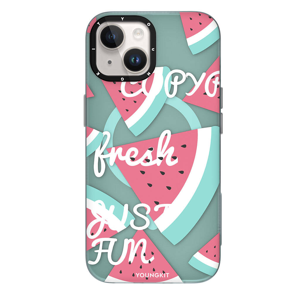 Apple iPhone 14 Kılıf M-safe Şarj Özellikli Yaz Meyvesi Desenli Youngkit Fruity Flavour Serisi Kapak