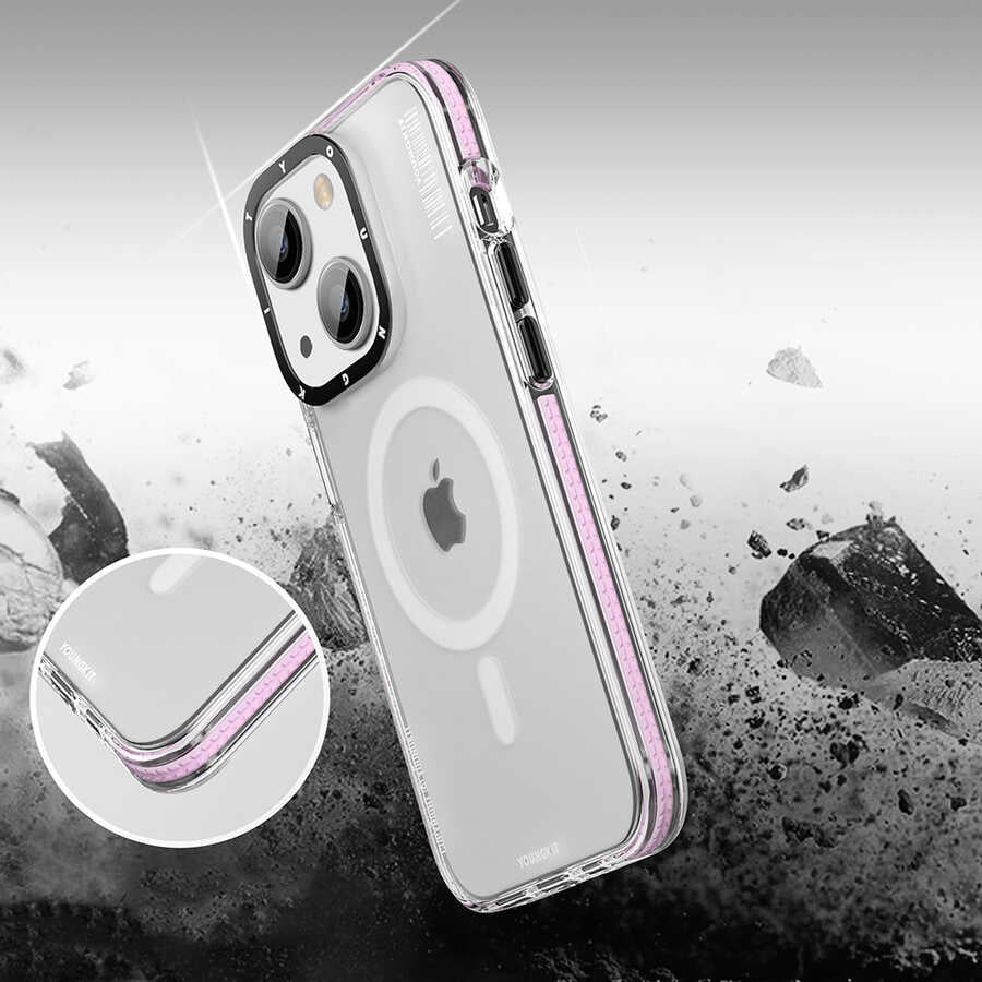 Apple iPhone 14 Kılıf M-safe Şarj Özellikli Youngkit Jane Sand Serisi Kapak