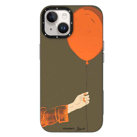 Apple iPhone 14 Kılıf M-safe Şarj Özellikli Youngkit Orange Serisi Flying Balloon Kapak