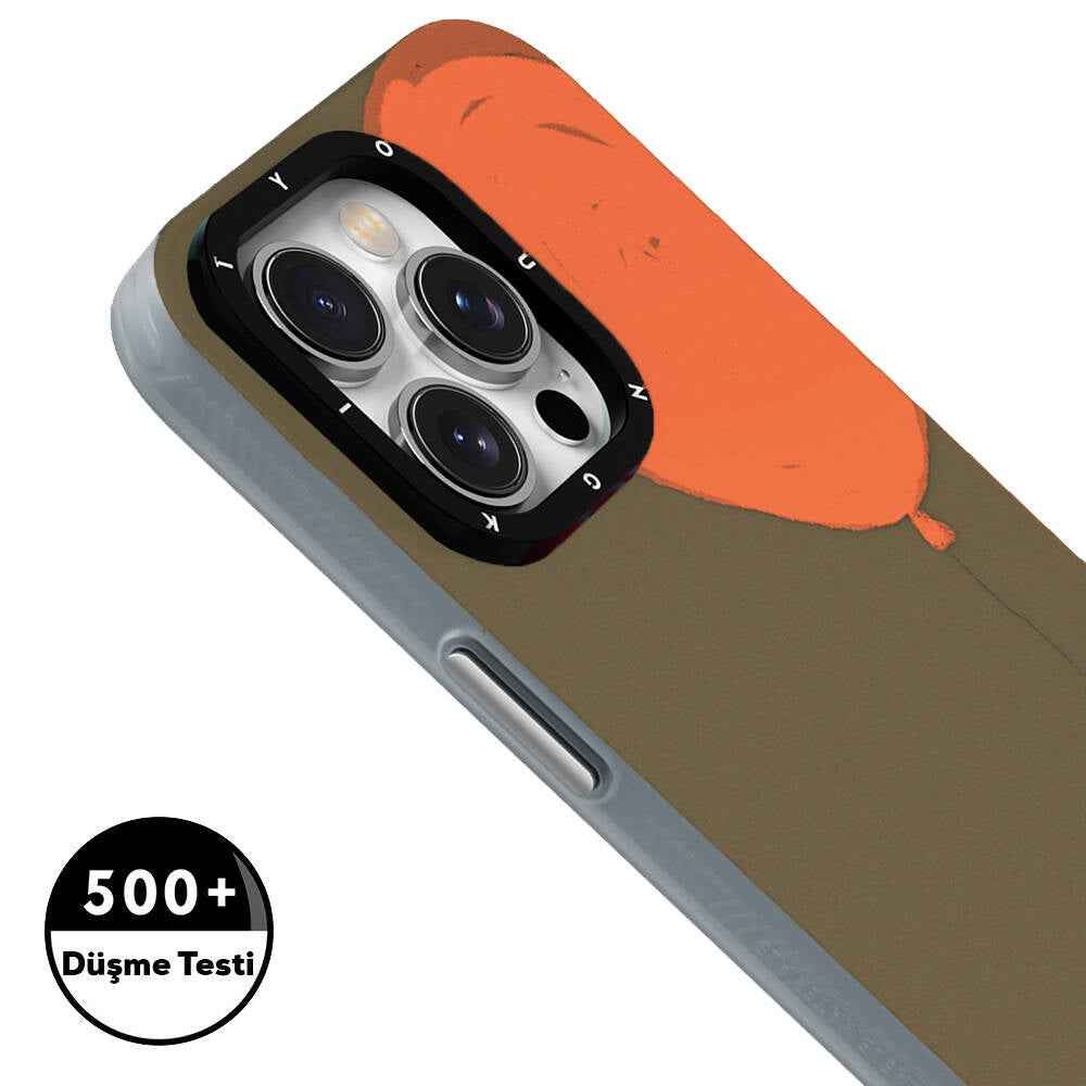 Apple iPhone 14 Kılıf M-safe Şarj Özellikli Youngkit Orange Serisi Flying Balloon Kapak