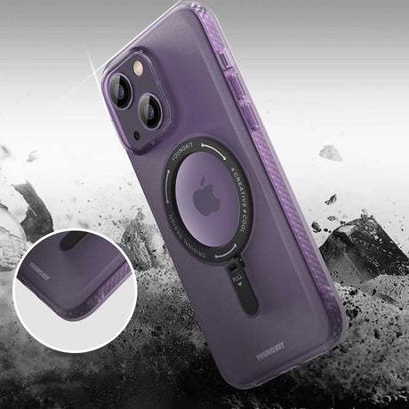 Apple iPhone 14 Kılıf M-safe Şarj Özellikli Youngkit Rock Serisi Kapak