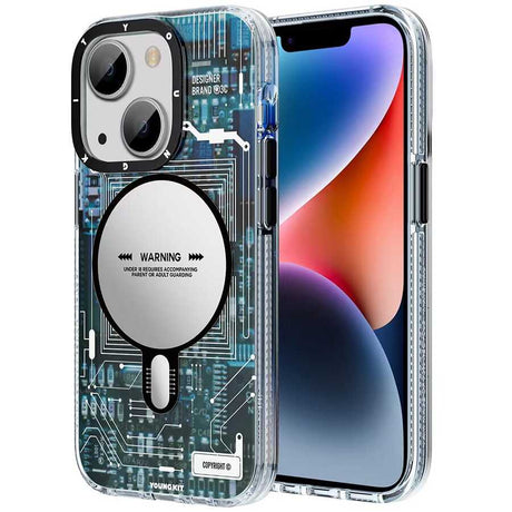 Apple iPhone 14 Kılıf M-safe Şarj Özellikli YoungKit Technology Serisi Kapak