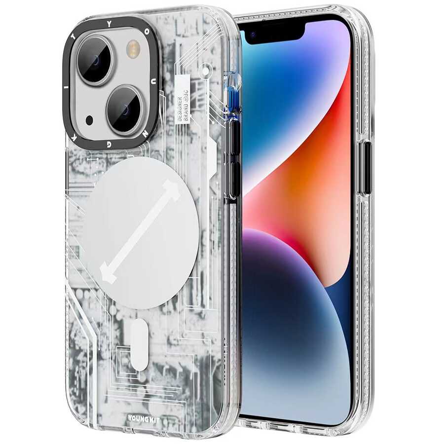 Apple iPhone 14 Kılıf M-safe Şarj Özellikli YoungKit Technology Serisi Kapak