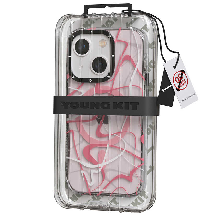 Apple iPhone 14 Kılıf M-safe Şarj Özellikli Youngkit Water-Ink Serisi Kapak
