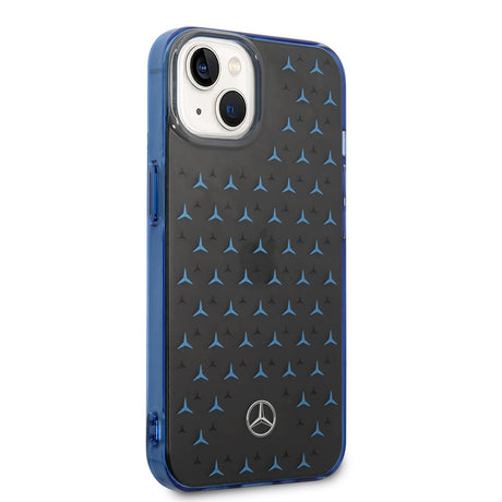 Apple iPhone 14 Kılıf Mercedes Benz Çift Katmanlı Yıldız Desenli Dizayn Kapak