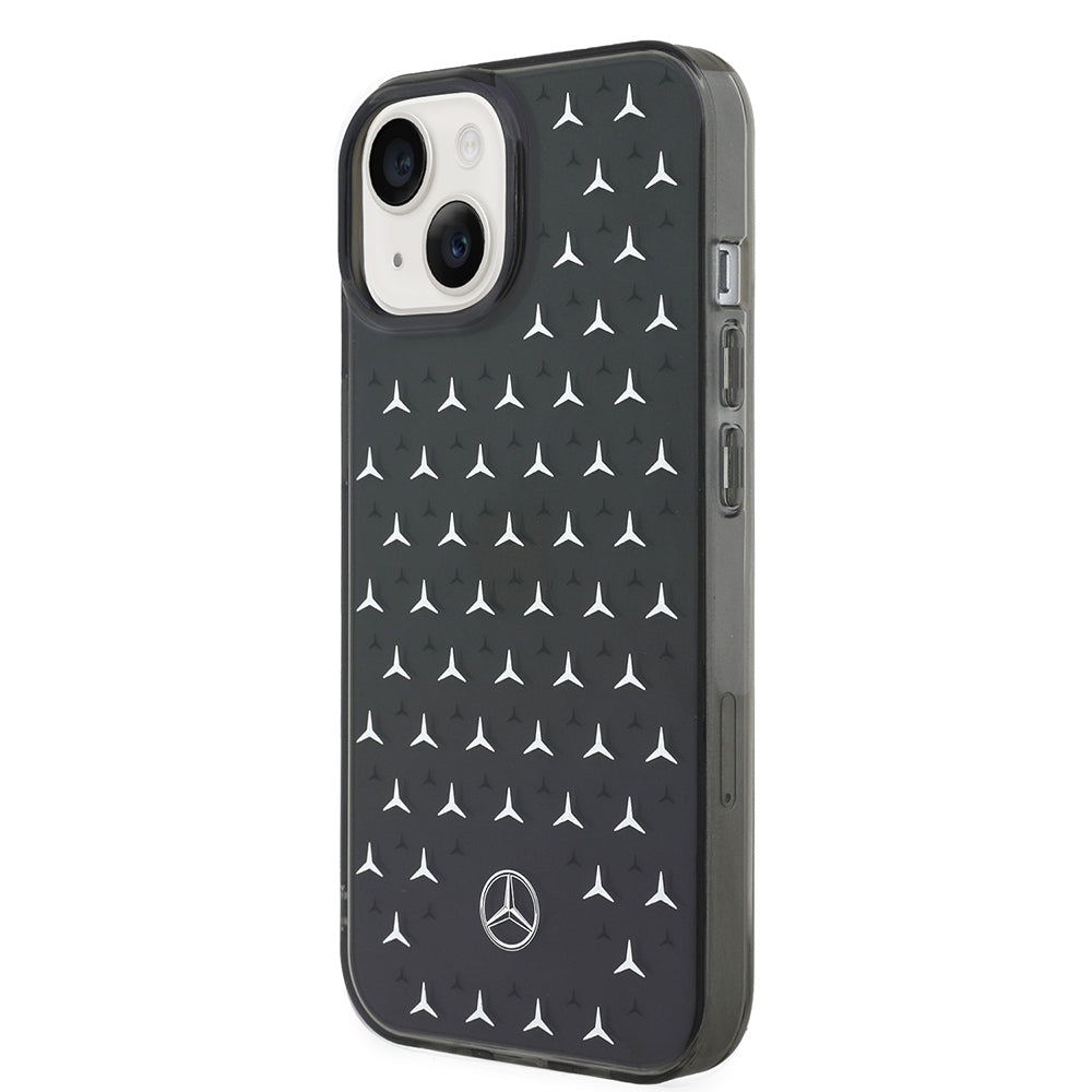 Apple iPhone 14 Kılıf Mercedes Benz Çift Katmanlı Yıldız Desenli Dizayn Kapak