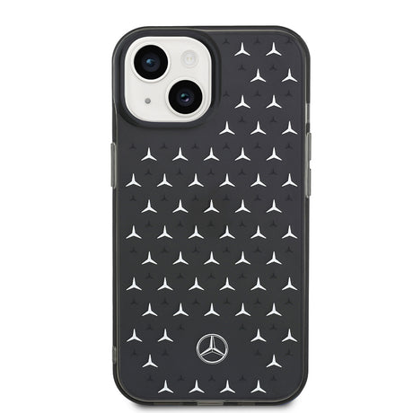 Apple iPhone 14 Kılıf Mercedes Benz Çift Katmanlı Yıldız Desenli Dizayn Kapak