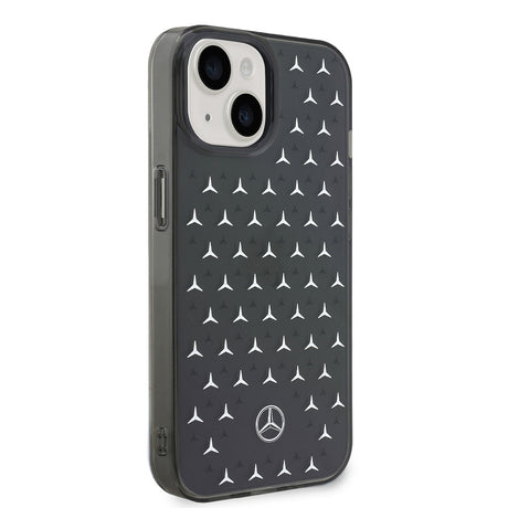 Apple iPhone 14 Kılıf Mercedes Benz Çift Katmanlı Yıldız Desenli Dizayn Kapak