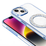 Apple iPhone 14 Kılıf Pırlanta Taş Tasarımlı M-safe Şarj Özellikli Zore Karetta Silikon Kapak