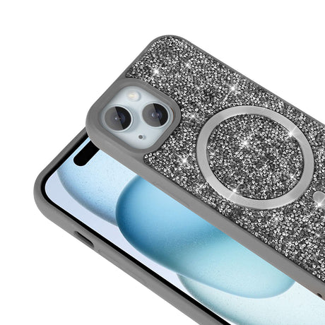Apple iPhone 14 Kılıf Pırlanta Tasarımlı M-safe Şarj Özellikli Zore Mozaik Silikon Kapak