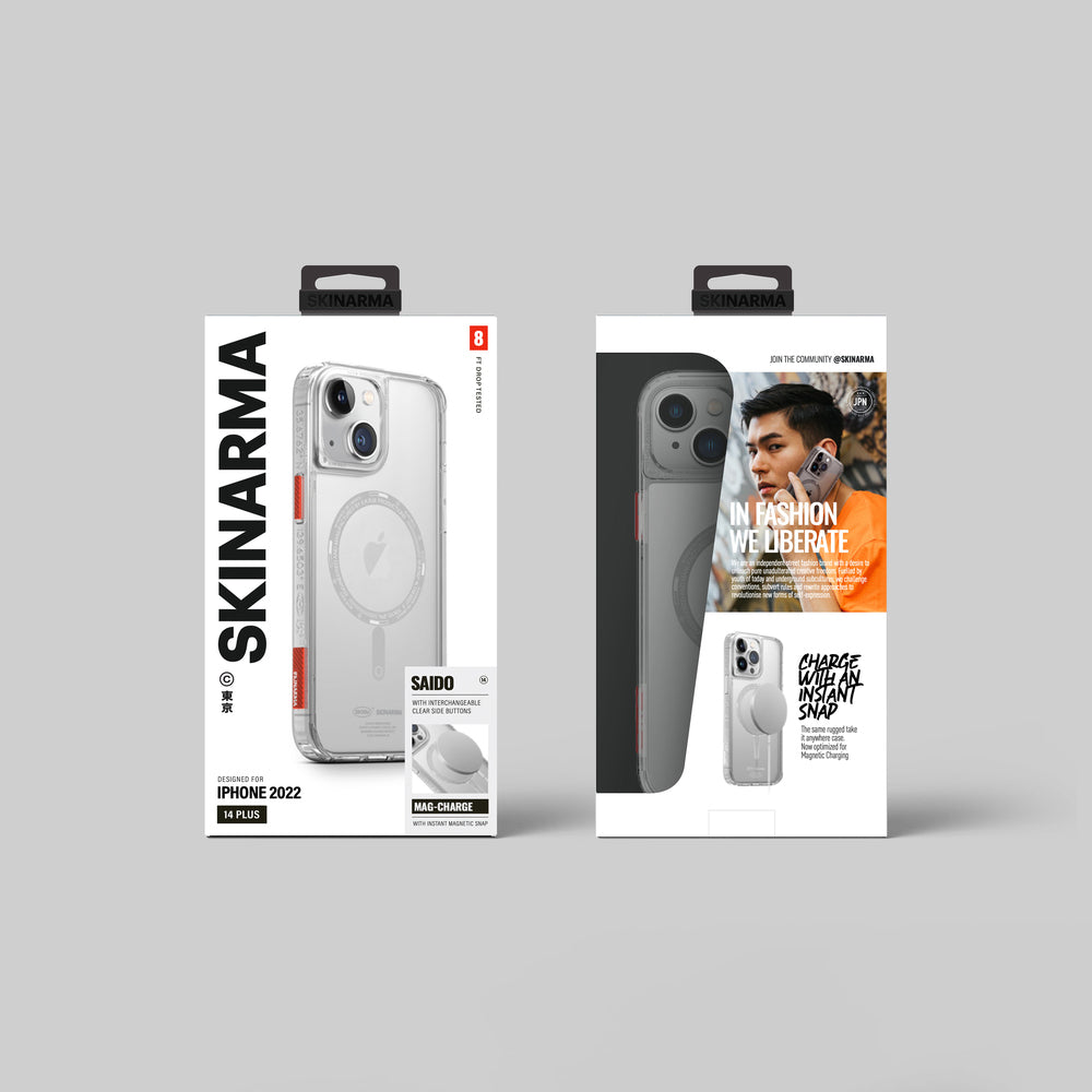 Apple iPhone 14 Kılıf SkinArma Şeffaf Airbag Tasarımlı M-safe Şarj Özellikli Saido Kapak