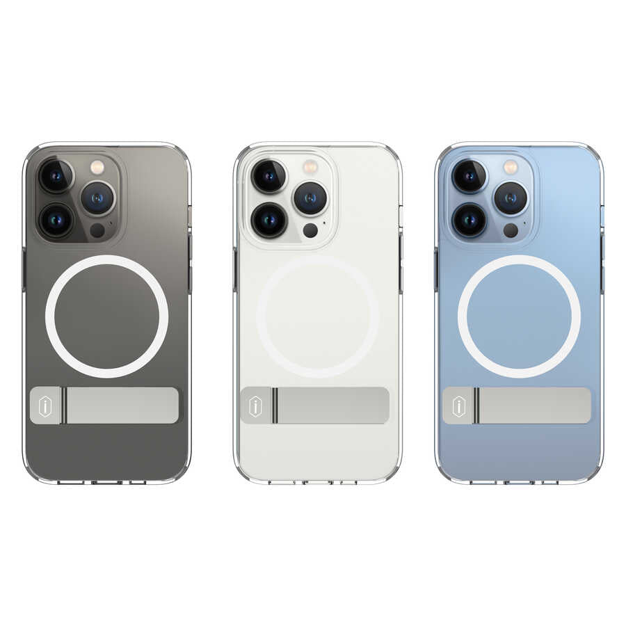 Apple iPhone 14 Kılıf ​​​​​Standlı M-safe Wireless Şarj Özellikli Wiwu Aurora Serisi Kapak