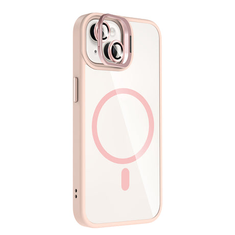 Apple iPhone 14 Kılıf Standlı ve Kamera Lens Hediyeli M-Safe Şarj Özellikli Zore Etro Kapak