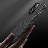 Apple iPhone 14 Kılıf ​​​​​Wiwu Karbon Fiber Görünümlü M-safe Wireless Şarj Özellikli Kabon Kapak