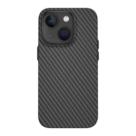 Apple iPhone 14 Kılıf ​​​​​Wiwu Karbon Fiber Görünümlü M-safe Wireless Şarj Özellikli Kabon Kapak