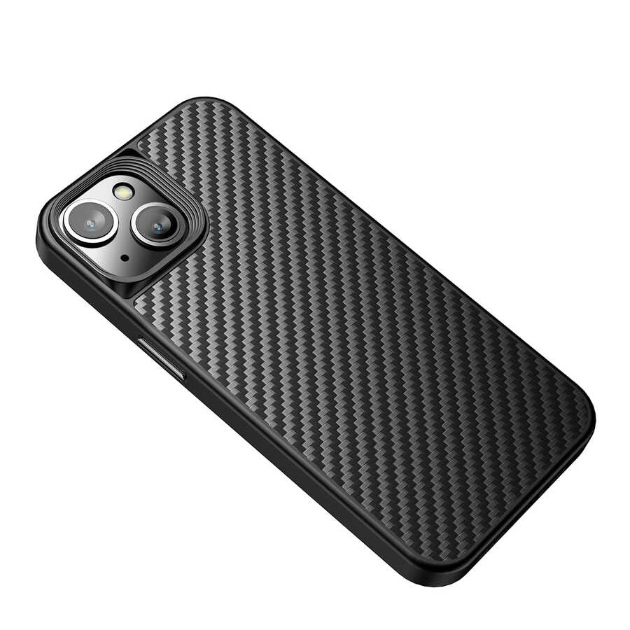 Apple iPhone 14 Plus Kılıf Aramid Karbon Fiber M-safe Özellikli Wlons Radison Kapak