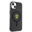 Apple iPhone 14 Plus Kılıf Ferrari M-safe Şarj Özellikli Yarı Transparan Dizayn Kapak