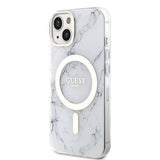 Apple iPhone 14 Plus Kılıf GUESS M-safe Şarj Özellikli Mermer Desenli Kapak