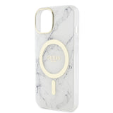 Apple iPhone 14 Plus Kılıf GUESS M-safe Şarj Özellikli Mermer Desenli Kapak