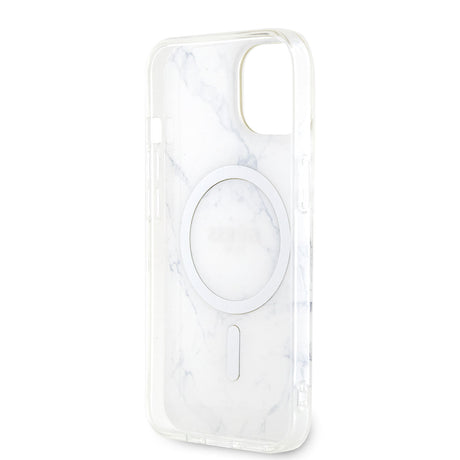 Apple iPhone 14 Plus Kılıf GUESS M-safe Şarj Özellikli Mermer Desenli Kapak