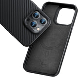 Apple iPhone 14 Plus Kılıf Karbon Fiber M-safe Şarj Özellikli Benks Hybrid ArmorPro 1500D Kevlar Kapak