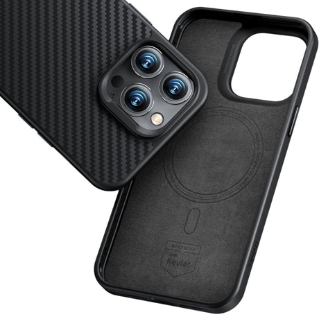 Apple iPhone 14 Plus Kılıf Karbon Fiber M-safe Şarj Özellikli Benks Hybrid ArmorPro 1500D Kevlar Kapak