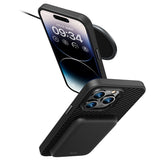 Apple iPhone 14 Plus Kılıf Karbon Fiber M-safe Şarj Özellikli Benks Hybrid ArmorPro 1500D Kevlar Kapak