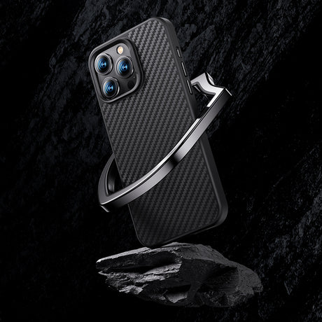 Apple iPhone 14 Plus Kılıf Karbon Fiber M-safe Şarj Özellikli Benks Hybrid ArmorPro 1500D Kevlar Kapak