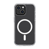 Apple iPhone 14 Plus Kılıf M-safe Şarj Özellikli Airbagli Şeffaf PC Arka Yüzey Recci Magnetik Suction Serisi Kapak