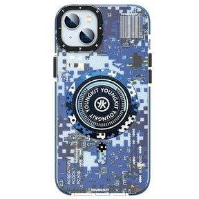Apple iPhone 14 Plus Kılıf M-safe Şarj Özellikli YoungKit Kamuflaj Serisi Kapak